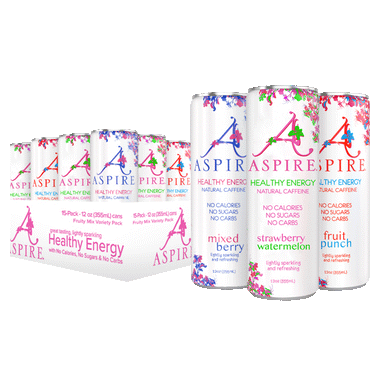 Fruity Mix Variety Pack Healthy Energy Drink is a sparkling red sparkling beverage, showcasing a refreshing and natural sugar-free option for energy seekers