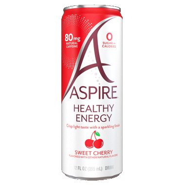 Sweet Cherry Healthy Energy Drink is a sparkling red sparkling beverage, showcasing a refreshing and natural sugar-free option for energy seekers
